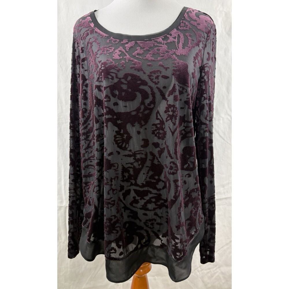 Simply Vera Vera Wang Women's Whimsigoth Velvet Burnout Top Sz M Great Condition